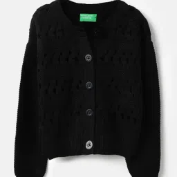 United Colors Of Benetton Black Regular Fit Textured Sweater-picture-35