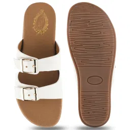 Shoetopia Women's White Casual Sandals image 3