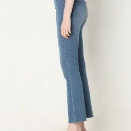 Vero Moda Blue Blended Flared Fit Mid Rise Jeans image 3
