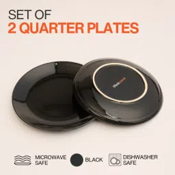 BlackCarrot Black Ceramic Quarter Plates - Set of 2 image 3