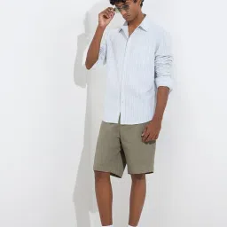 WES Casuals by Westside Sage Striped Relaxed-Fit Cotton Shirt image 3