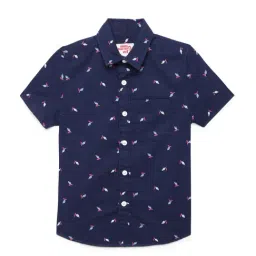 Under Fourteen Only Kids Navy Printed Shirt-picture-10