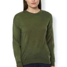 Van Heusen Olive Regular Fit Sweater-picture-1