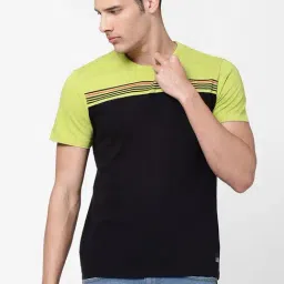 Lee Black & Green Slim Fit Colour Block T-Shirt-picture-43