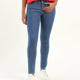 Levi's 711 Blue Mid Rise Skinny Fit Jeans-picture-15