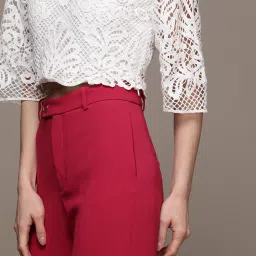 Label Ritu Kumar White Solid Crop Top image 3
