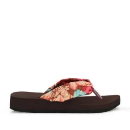 Hirolas Women's Brown Wedge Flip Flops image 3