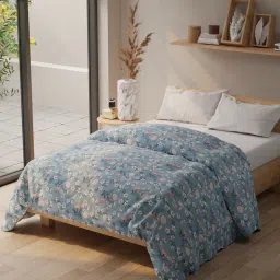 KOPA Romelio Grey Microfibre Floral Double Comforter image 3