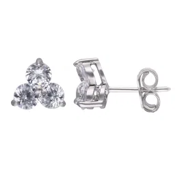 crash.club by CKC Sterling Silver Triple Round Cut Stud Earrings for Women image 3