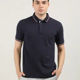 Dragon Hill Navy Cotton Slim Fit Polo T-Shirt-picture-23