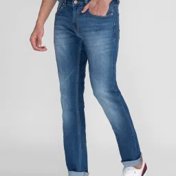 Spykar Blue Cotton Regular Fit Jeans image 3