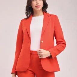 Fablestreet Red Relaxed Fit Blazer-picture-1