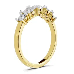 Sparkles 14k (585) Yellow Gold Lab Grown Diamond 1.07 CT Eterna Quintet Promise Ring image 3