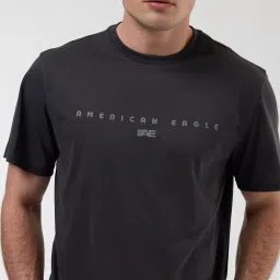 American Eagle Grey Regular Fit Printed T-Shirt image 3
