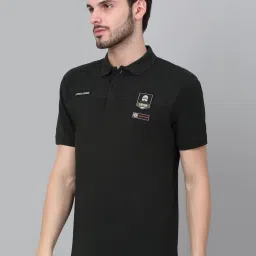 Cantabil Green Regular Fit Solid Polo T-Shirt image 3