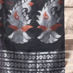 CHARUKRITI Black Silk Woven Saree image 4