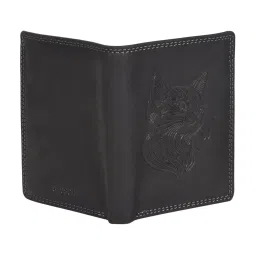 SASSORA Black ARLO Textured Small Leather Bi-Fold Wallet image 3