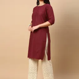 showoffff SHOWOFF Maroon Embroidered Kurta image 3