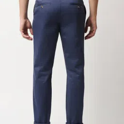 Thomas Scott Dark Blue Slim Fit Flat Front Trousers image 2