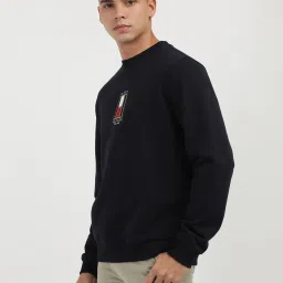 Tommy Hilfiger Navy Cotton Regular Fit Logo Printed Sweatshirts image 3