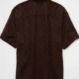 American Eagle Brown Regular Fit Self Pattern Shirt image 4