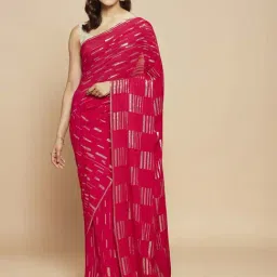 navyasa by liva Pink Embroidered Saree With Unstitched Blouse-image-28