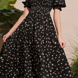 Bolly Lounge Girls Black Floral Party Dress image 3