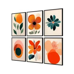 999Store Multicolor Canvas Bold And Beautiful Floral Painting - Set of 6 image 3