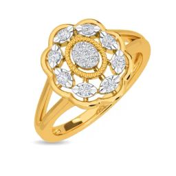 Kisna Diamond & Gold Jewellery Polani 14k (585) Diamond & Gold Ring For Women-picture-11