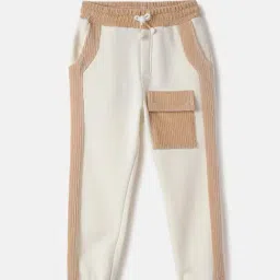 United Colors of Benetton Kids Off White Cotton Track Pants & Joggers-image-12