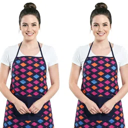 Aura 2-Pcs Blue Printed Waterproof Apron With Front Pocket-picture-15