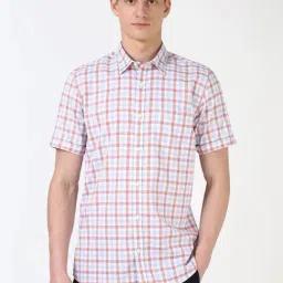 Peter England White Slim Fit Checks Shirt-picture-17