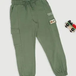 Pantaloons Junior Boys Hedge Green Textured Joggers-picture-21