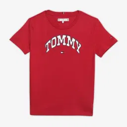 Tommy Hilfiger Kids Red Cotton Regular Fit Printed T-Shirt-image-25