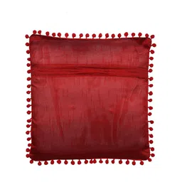 HOSTA HOMES Set of 5 Red Solid Square Velvet Cushion Covers image 2