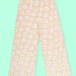 Kiddopanti Girls Peach and Rose Bunny Cotton Printed Regular Fit Pyjamas - Pack of 2 image 5