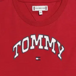 Tommy Hilfiger Kids Red Cotton Regular Fit Printed T-Shirt image 3