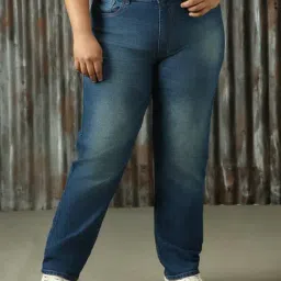 High Star Plus Size Blue Cotton High Rise Jeans-picture-41