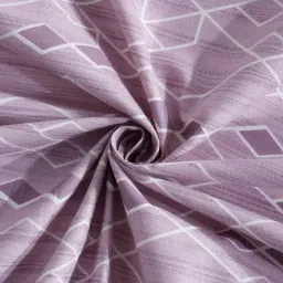 Klotthe Purple Cotton Printed 400 TC King Fitted Bedsheet with 2 Pillow Covers image 4