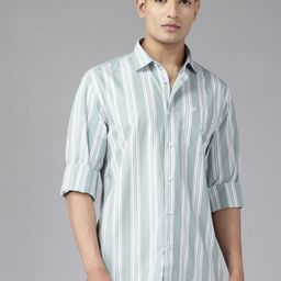 Blackberrys Pure Cotton Slim Fit Striped Casual Shirt-picture-2