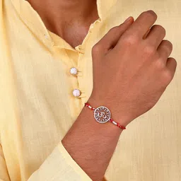 GIVA Men Silver Charm Rakhi image 2