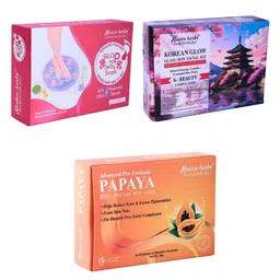 Mexico herbs Set Of 3 Glop Pop Manicure Kit & Korean & Papaya Facial Kit - 60 g Each image 1