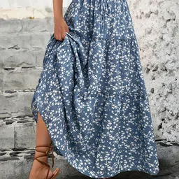 StyleCast Floral Printed Midi A-Line Skirts image 3