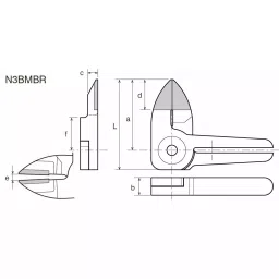 Vessel Air nipper blade (horizontal single-edged/carbide), N3BMBR image 2