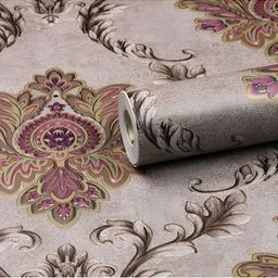 INDIAN ROYALS Light Brown Damask Printed Self-Adhesive & Durable Wall Sticker-picture-18