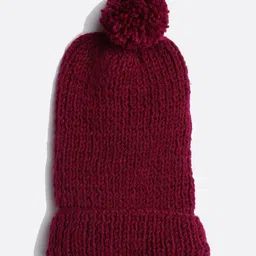 MayRa Knits Hand Knitted Bobble Cap - Maroon-image-35