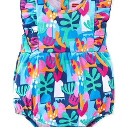 Babyhug 100% Cotton Knit Sleeveless Onesie with Sea World Print - Multicolour-picture-18