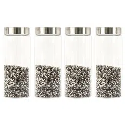 Femora Borosilicate Glass Screw Jar With Steel Lid, 750 ml ,Set of 4-picture-4