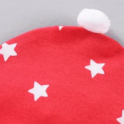 Babyhug Cotton Cap Star Print Red - Diameter 15 cm image 3