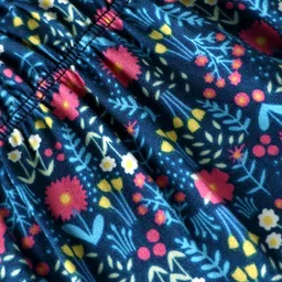 CrayonFlakes Knit Floral Printed Flared Leggings - Blue image 4